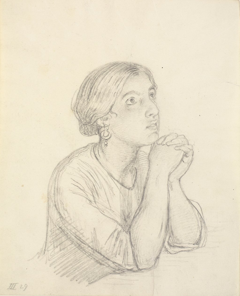 Une Italienne en prière, portrait de poitrine - Wilhelm Marstrand