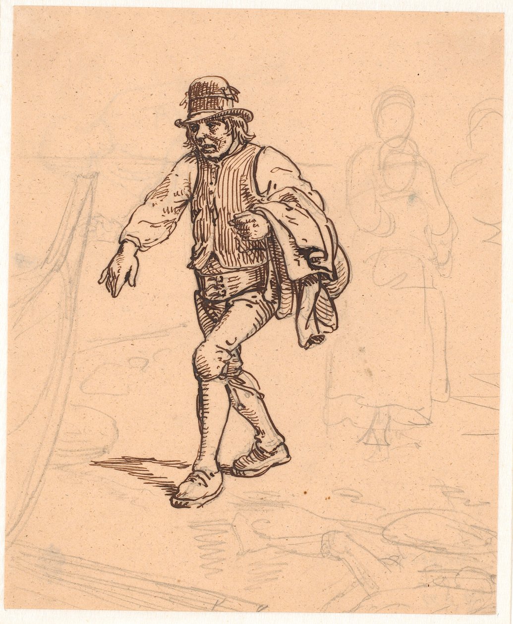 Un Dalkarl se dirige vers le bateau pour la messe - Wilhelm Marstrand