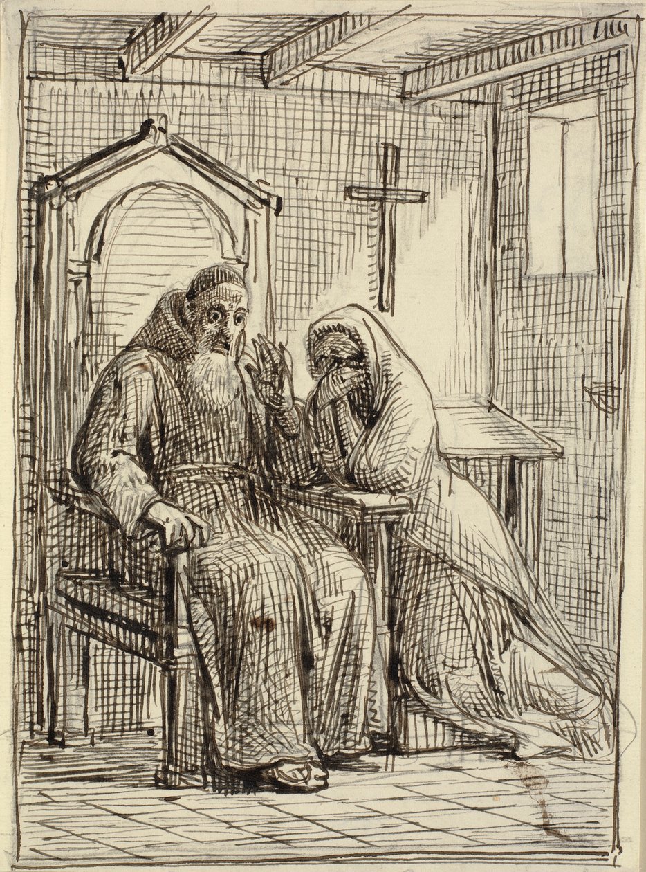 Le confesseur terrifié - Wilhelm Marstrand