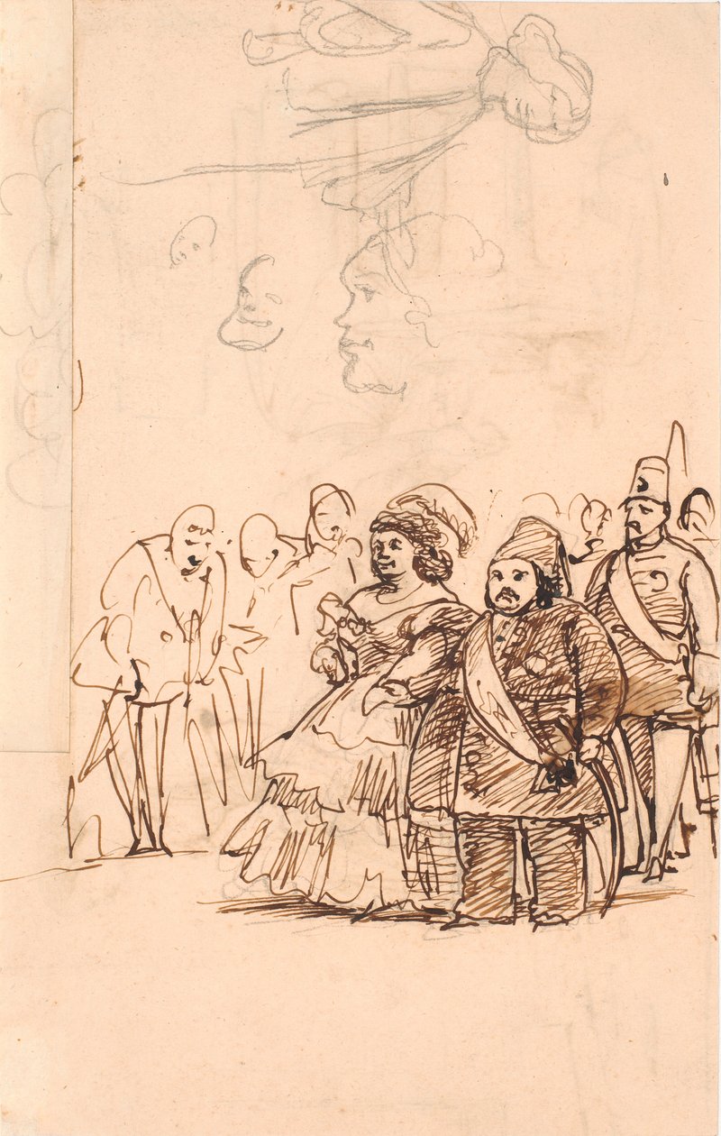 Le Prince Turc Mehemet Aly comme le Cavalier de la Comtesse Danner lors de sa visite à Copenhague, mai 1859 - Wilhelm Marstrand