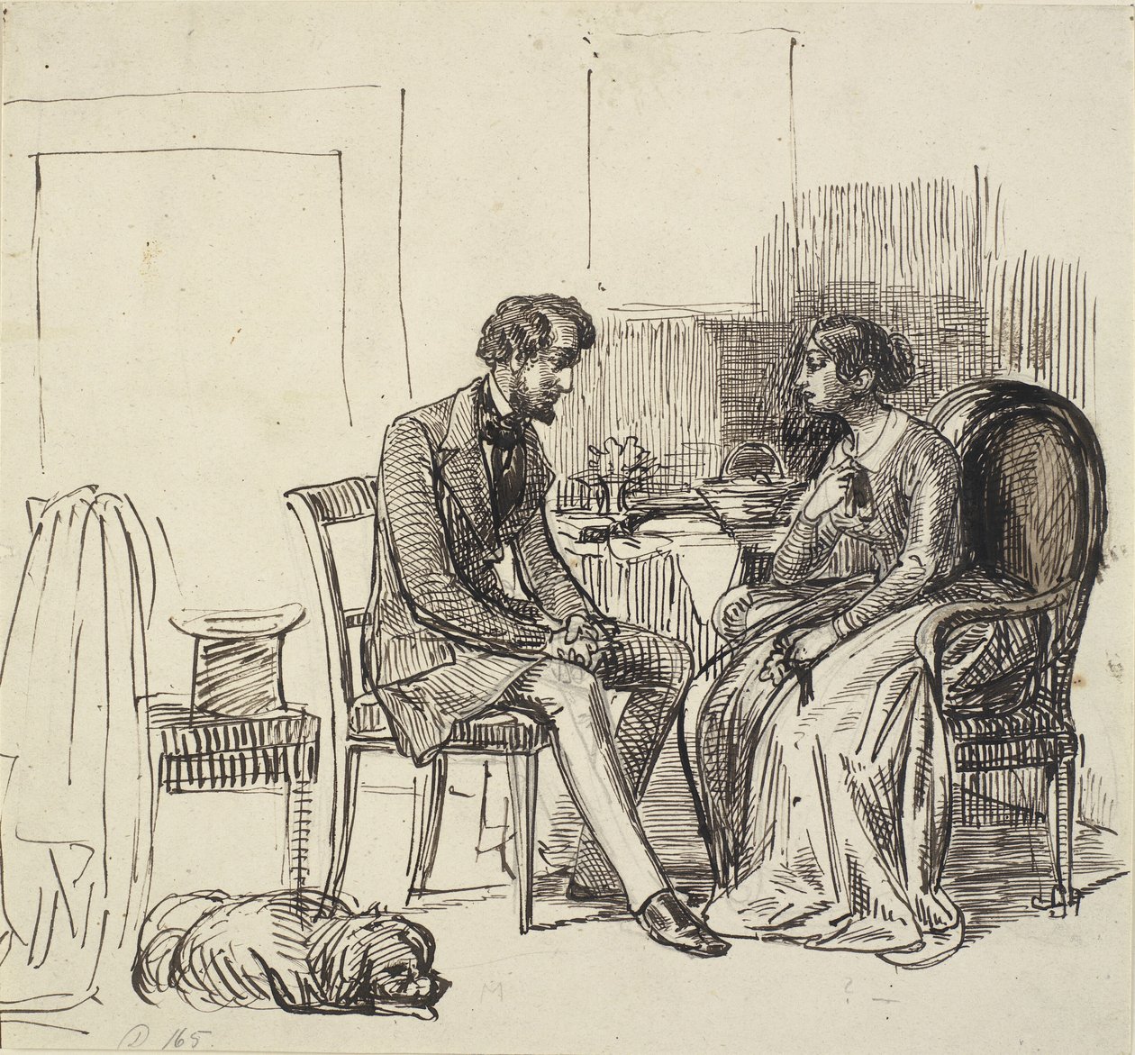 Un monsieur en visite chez une jeune dame - Wilhelm Marstrand