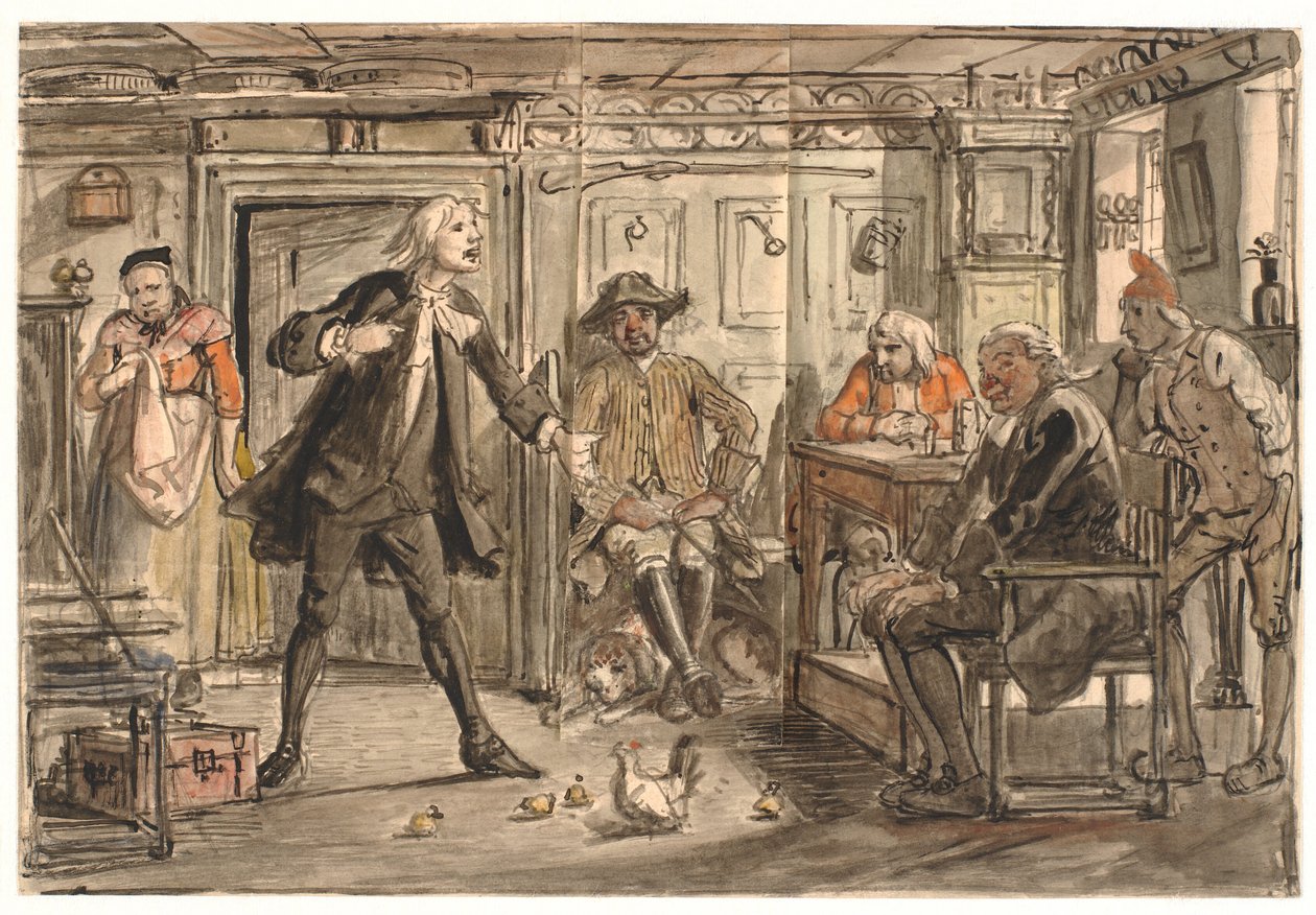 Erasmus Montanus disputant avec Per Degn - Wilhelm Marstrand