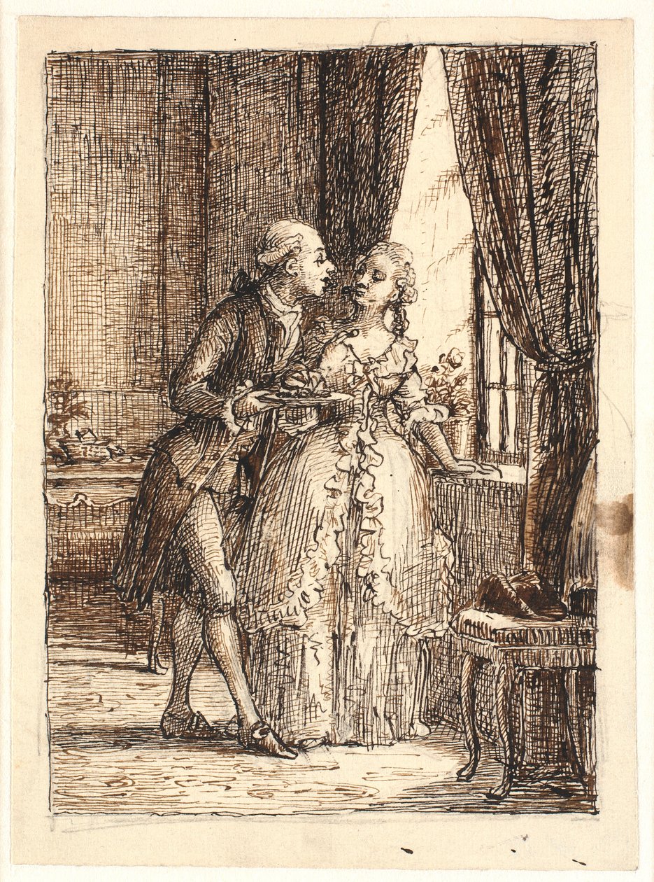 Un jeune couple. Le prince héritier Frédéric (Fre. 5) mange des cerises à Charlottenborg avec la princesse héritière Louise - Wilhelm Marstrand