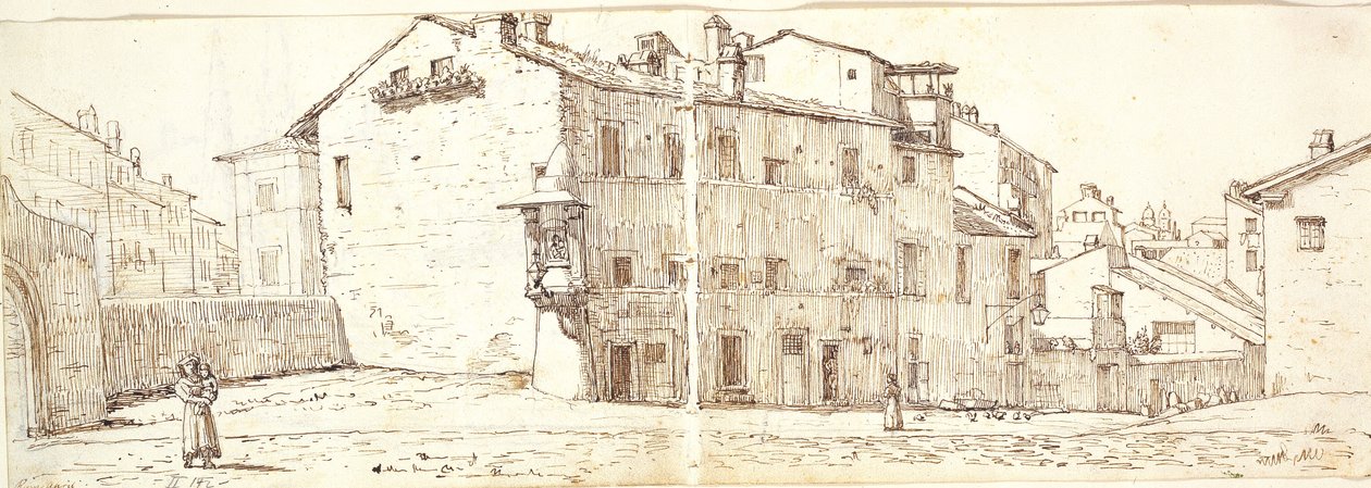Rue dans le quartier de Monte Pincio, Rome - Wilhelm Marstrand