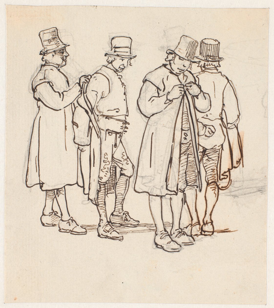 Groupe de quatre paysans suédois - Wilhelm Marstrand
