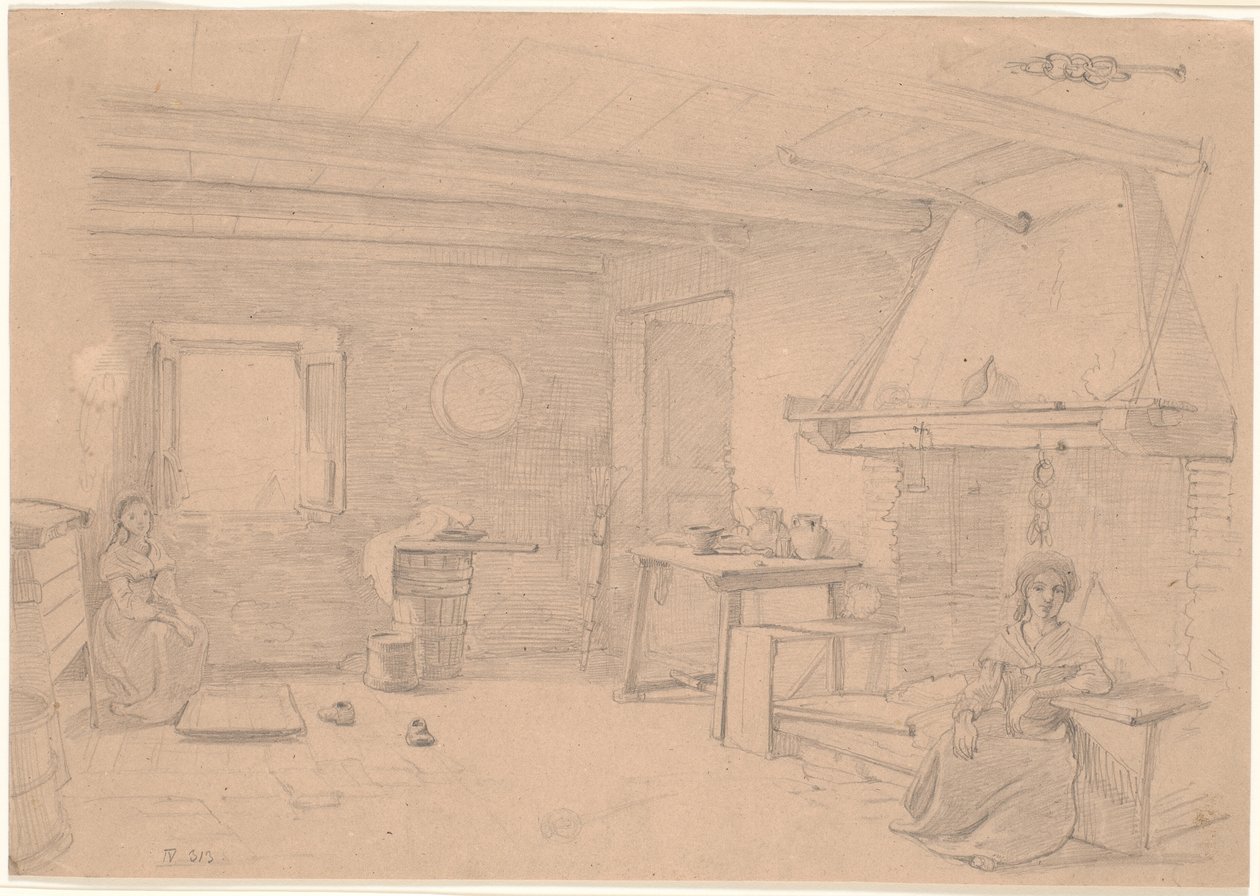 Intérieur paysan italien - Wilhelm Marstrand