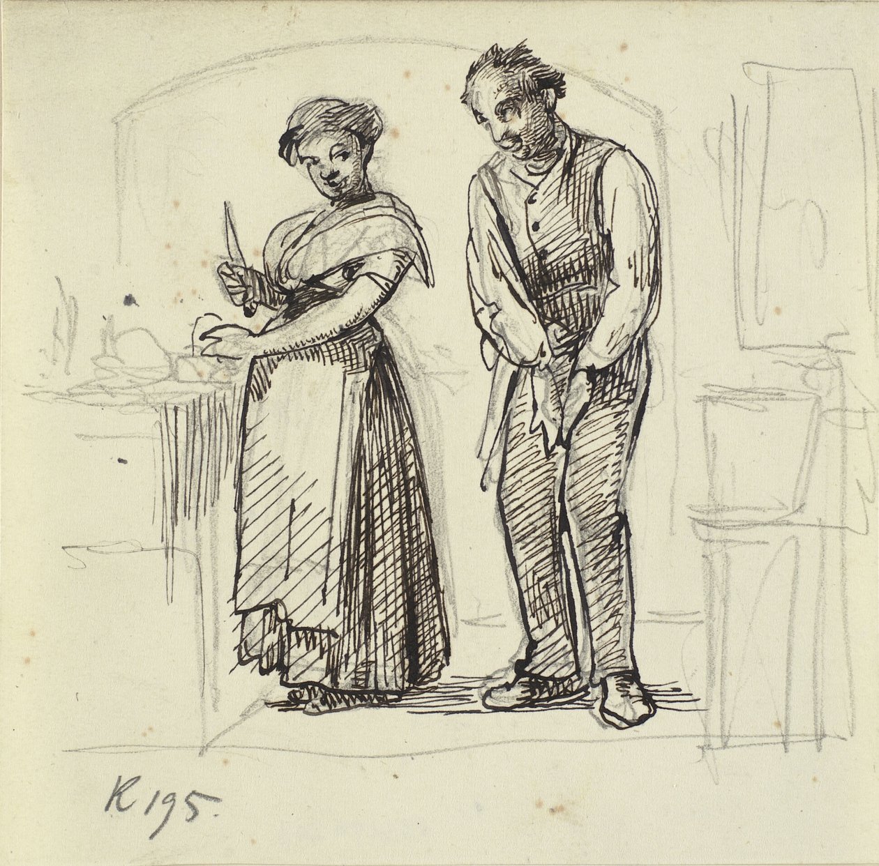 Flirt avec la cuisinière - Wilhelm Marstrand
