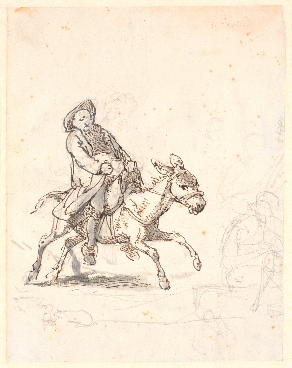 Prêtre sur un âne galopant - Wilhelm Marstrand