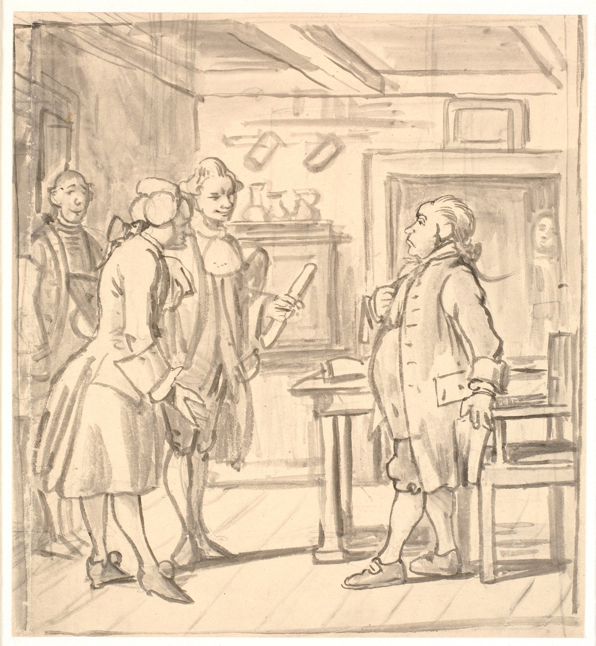 Visite de félicitations des conseillers. (Le fondeur politique) - Wilhelm Marstrand