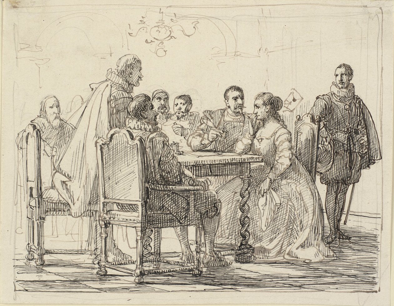 Scène de société, époque de Chr. IV - Wilhelm Marstrand