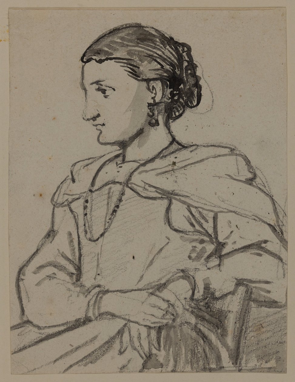Figurine féminine assise - Wilhelm Marstrand