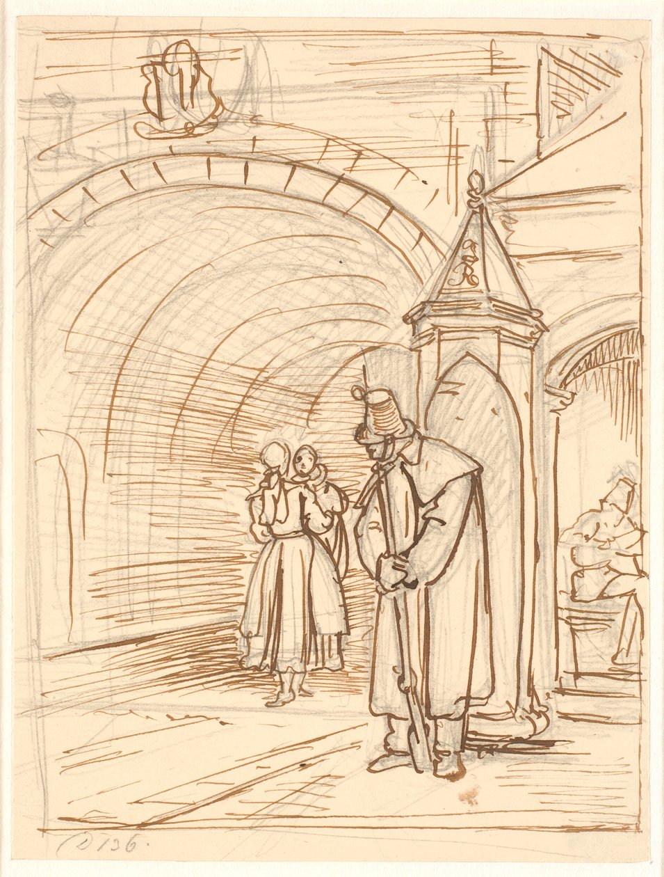 La sentinelle à la porte du château - Wilhelm Marstrand