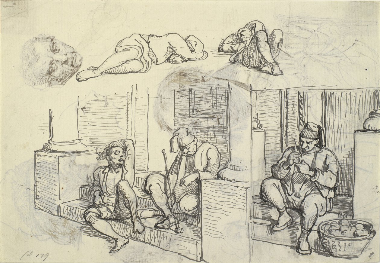 Études de Turc et de Lazzaron sur un escalier - Wilhelm Marstrand