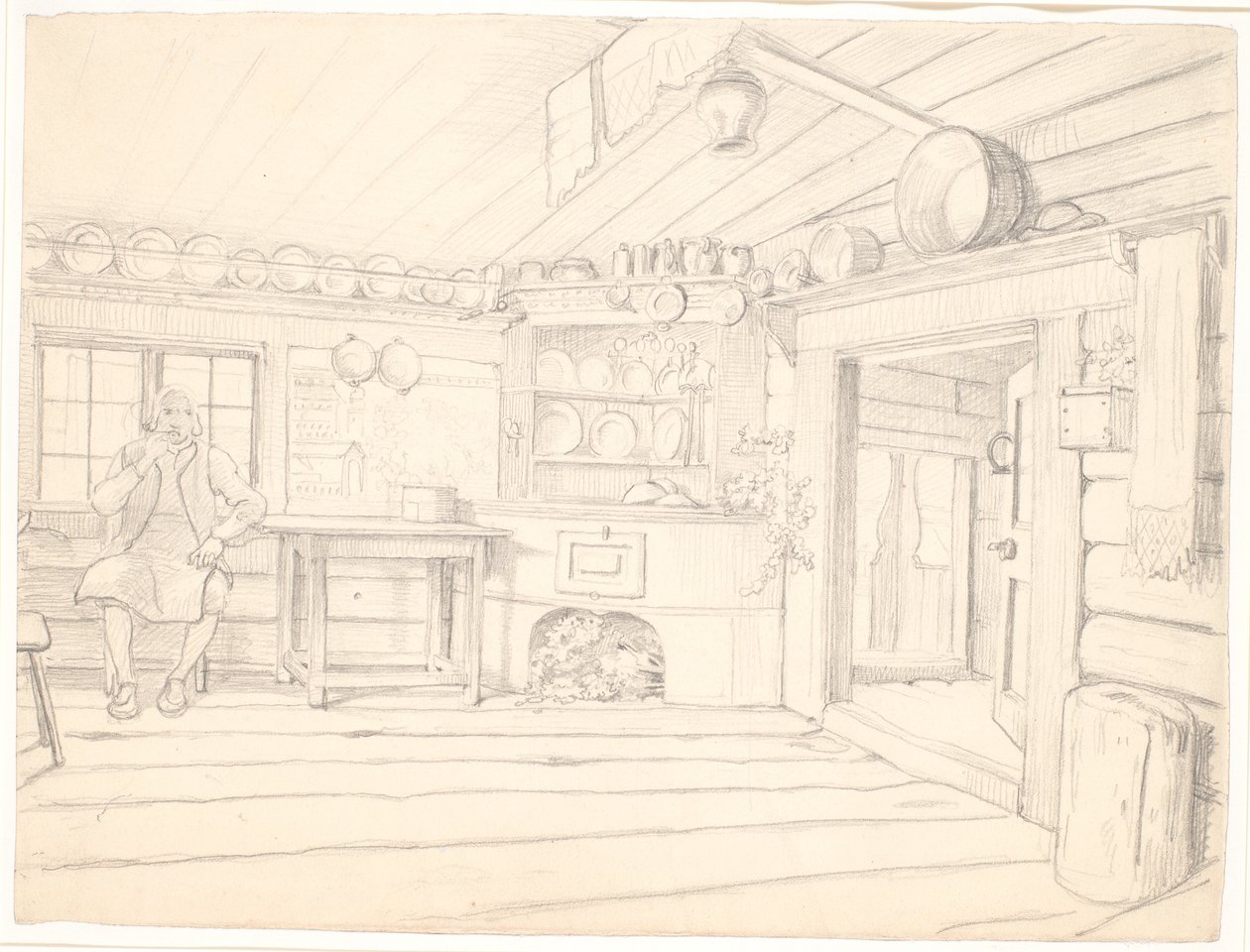 Intérieur paysan suédois - Wilhelm Marstrand