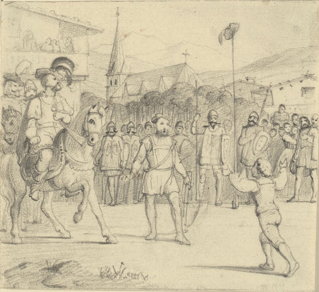 Guillaume Tell a tiré une pomme de la tête de son fils - Wilhelm Marstrand