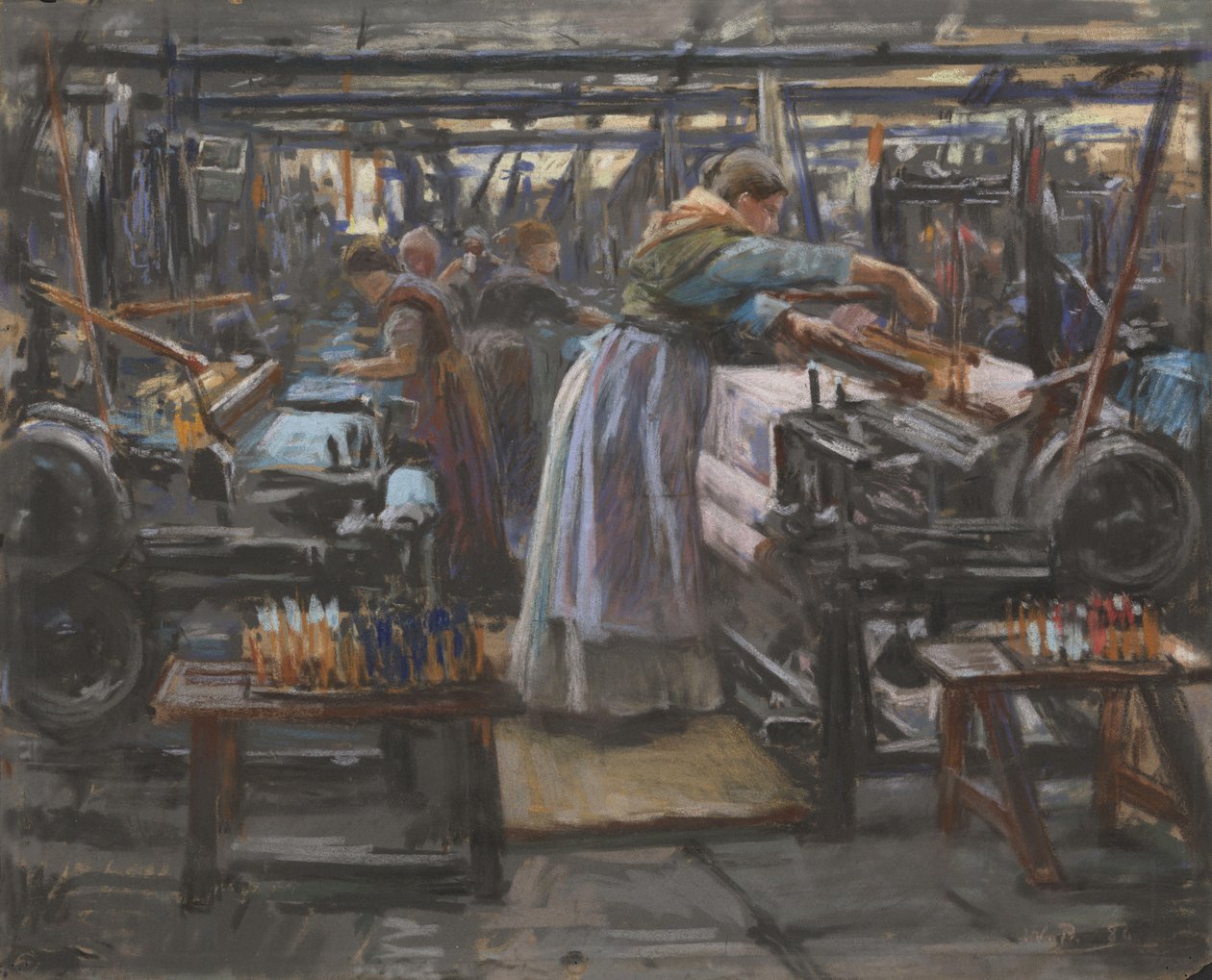 Intérieur de la filature Hjula - Wilhelm Peters