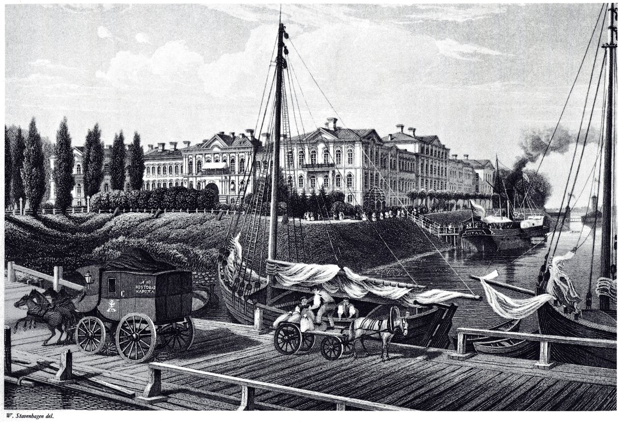 Vue du château de Mitau, vers 1850 - Wilhelm Siegfried Stavenhagen