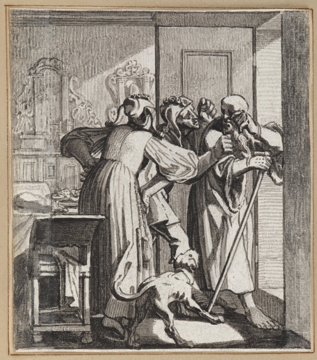 Le Fou se moquant des vieux parents - Wilhelm Stettler
