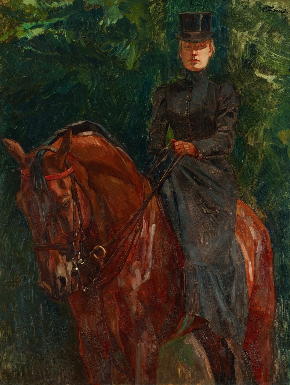 Cavalière (Ida Görtz à cheval) - Wilhelm Trübner