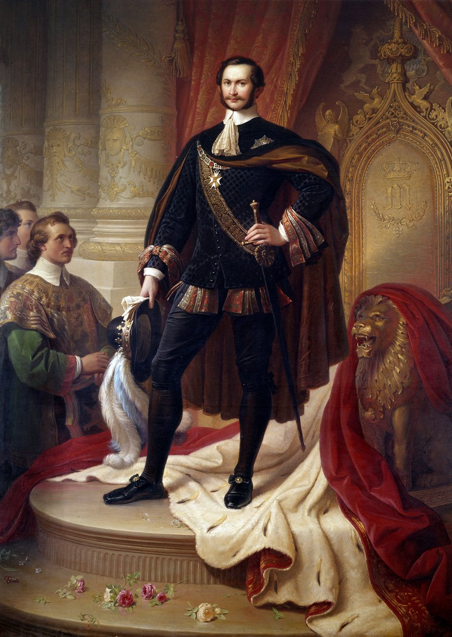 Portrait en pied de Maximilien II Joseph (1811-1864), roi de Bavière - Wilhelm von Kaulbach