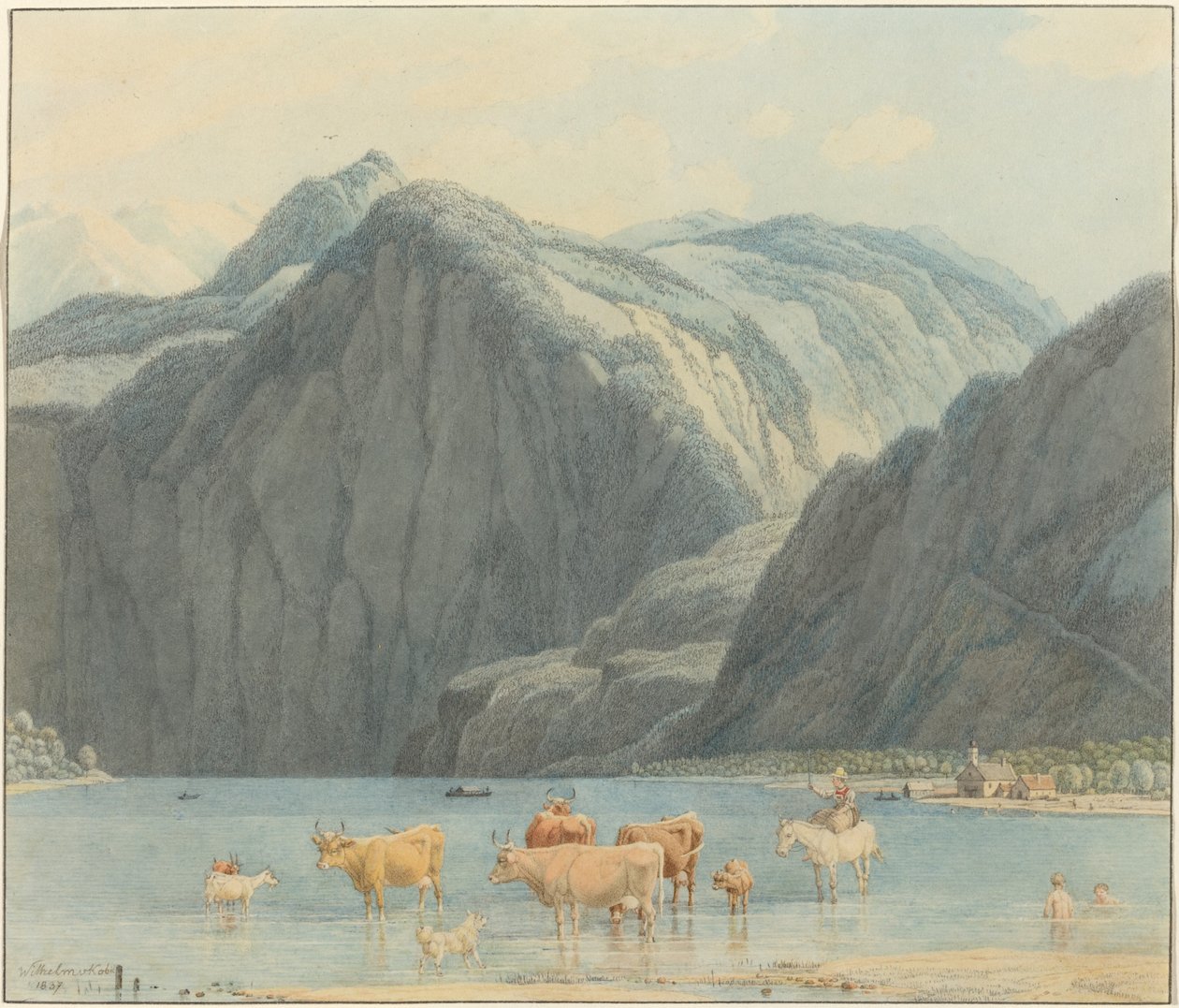 Königsee avec les falaises de St. Bartholomé - Wilhelm von Kobell