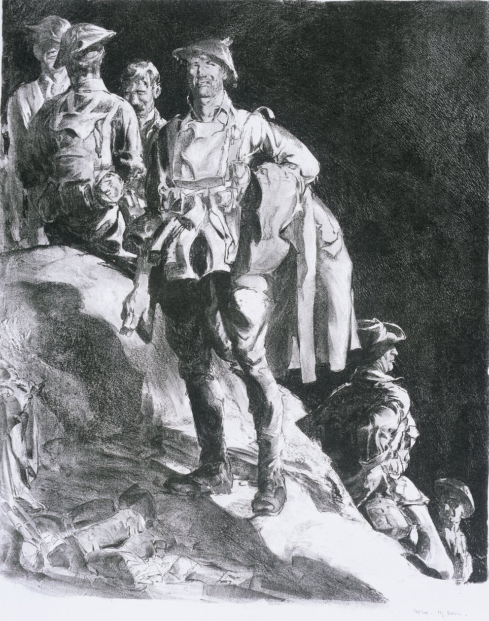 Compagnie en attente de secours, la Chenille, près de Ville-sur-Ancre, 1918 - Will Dyson