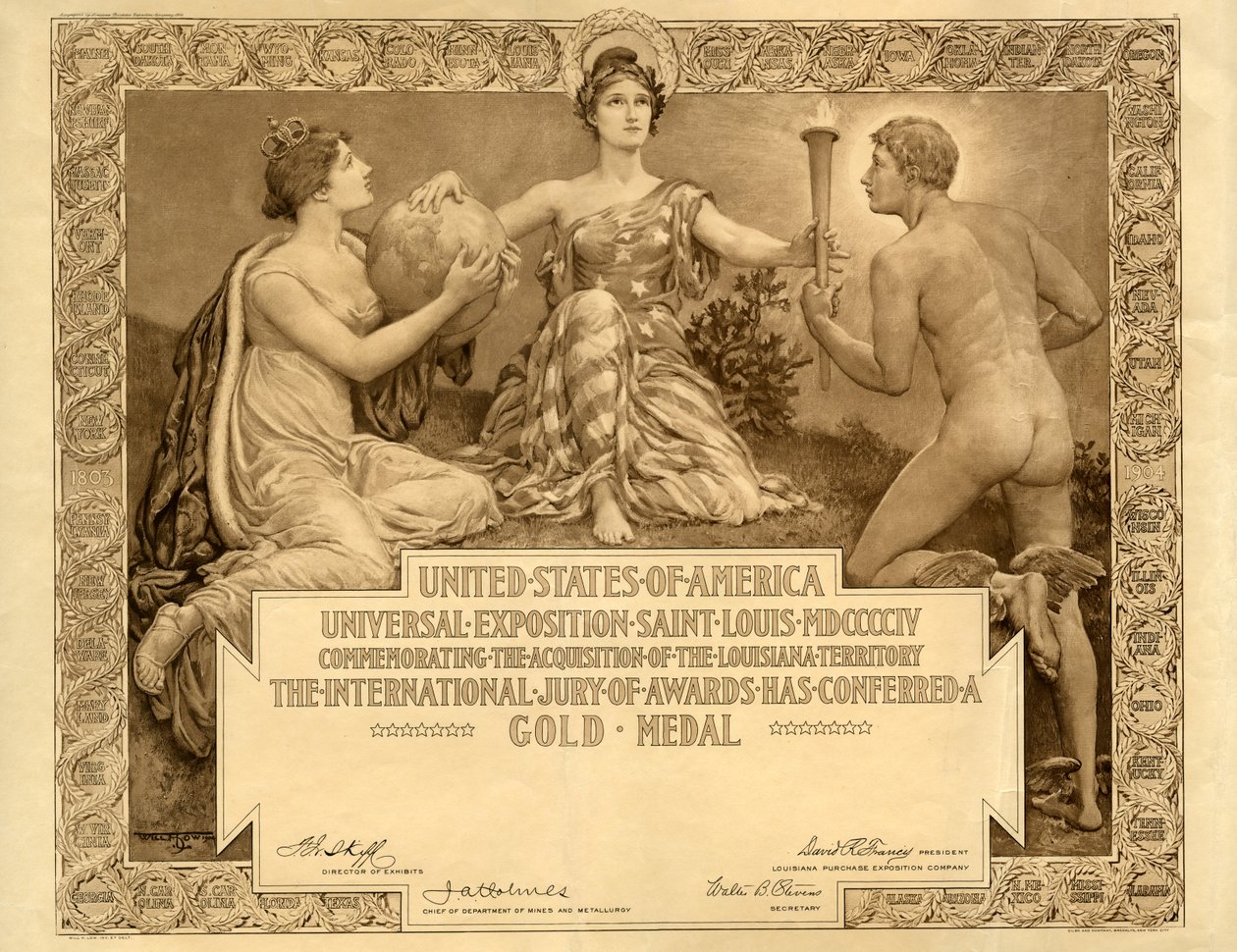 Certificat de médaille d