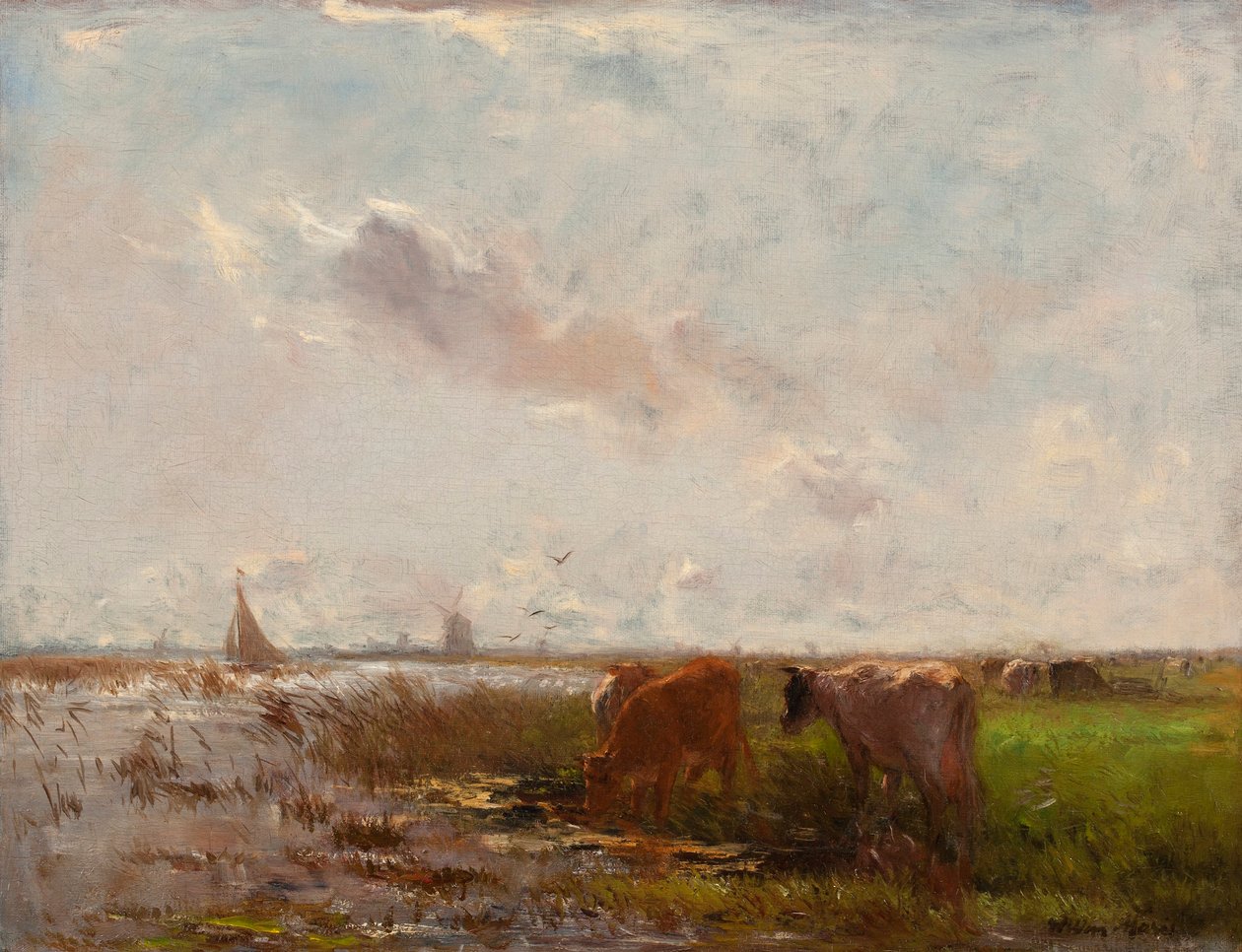 Vaches dans un paysage de polder - Willem Maris