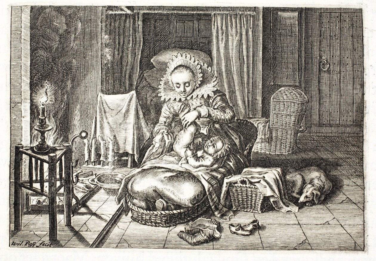 Changer un bébé, illustration de 