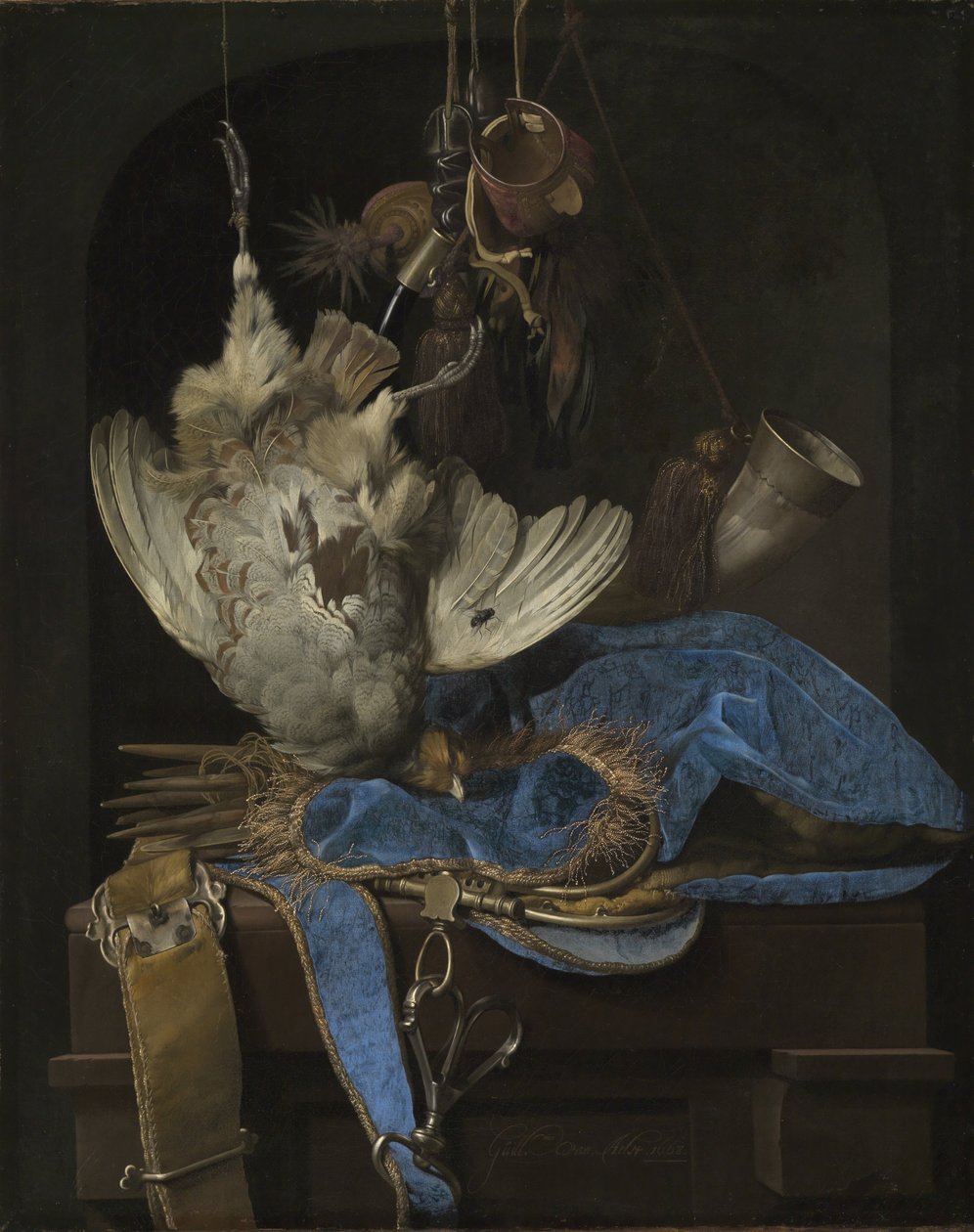 Nature morte avec équipement de chasse et oiseaux morts - Willem van Aelst