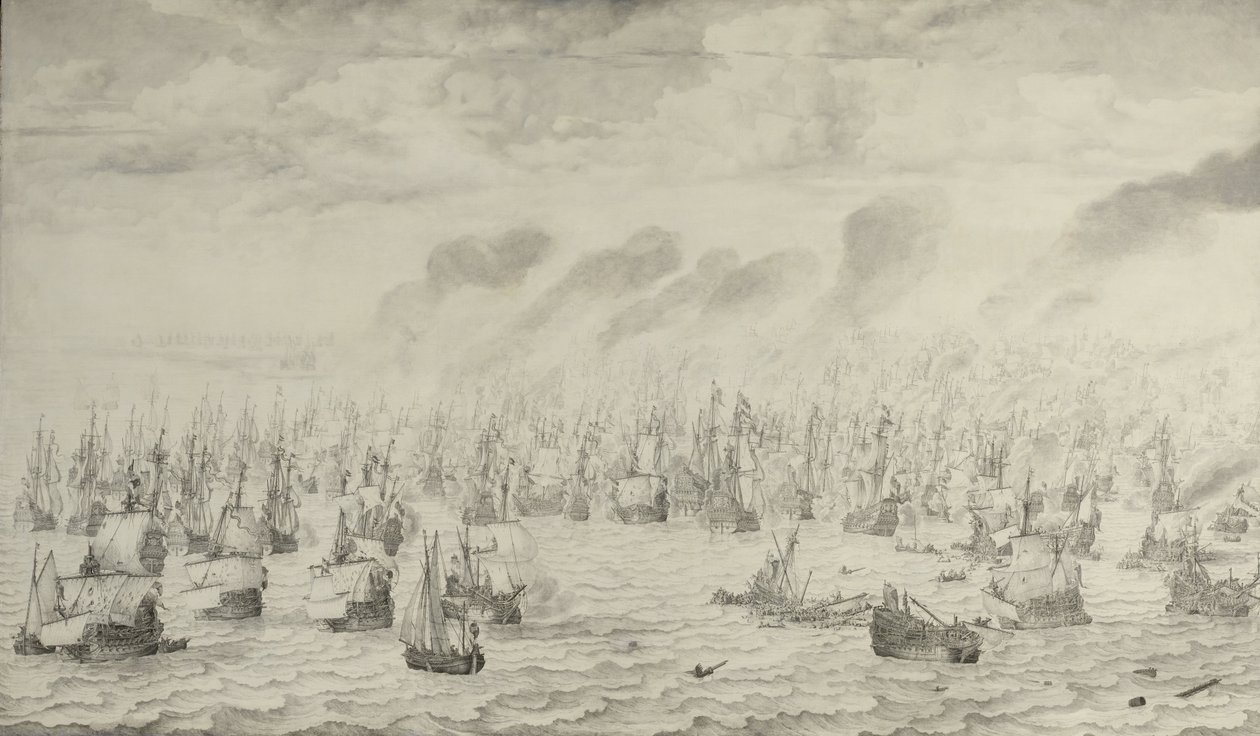 Épisode de la Première Guerre Anglo-Néerlandaise (1652-54) - Willem van de Velde the Elder