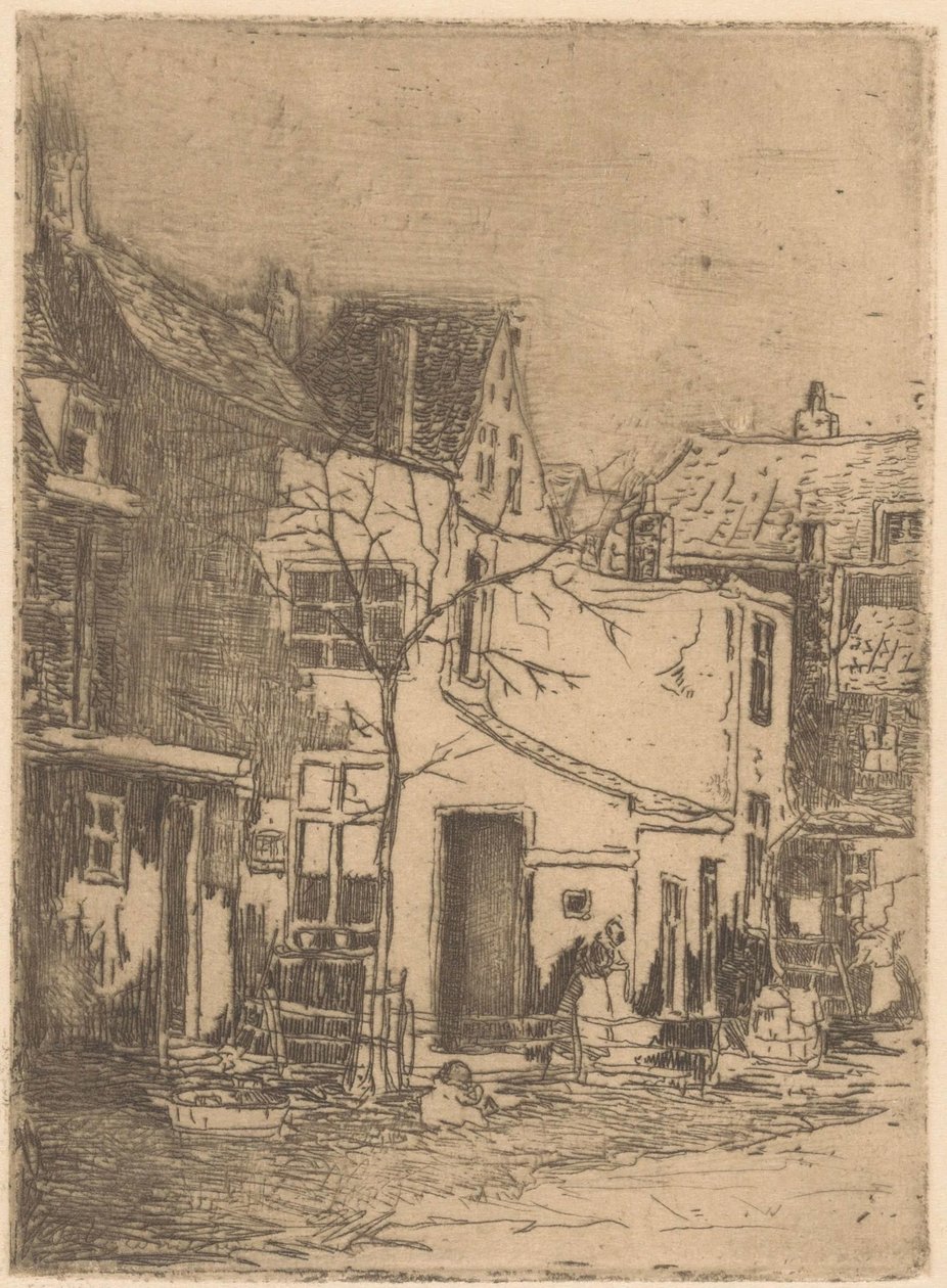 Maisons à Rijswijk - Willem Adrianus Grondhout (signed by artist)