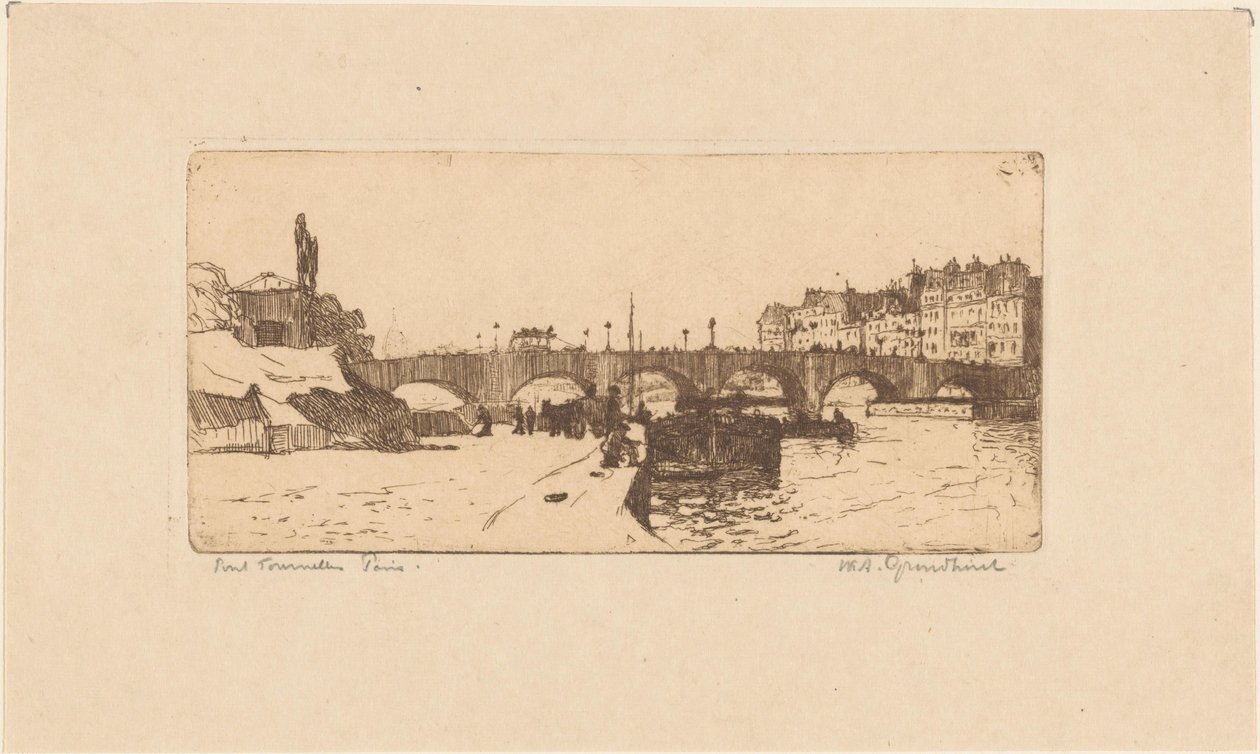 Pont de la Tournelle à Paris - Willem Adrianus Grondhout (signed by artist)