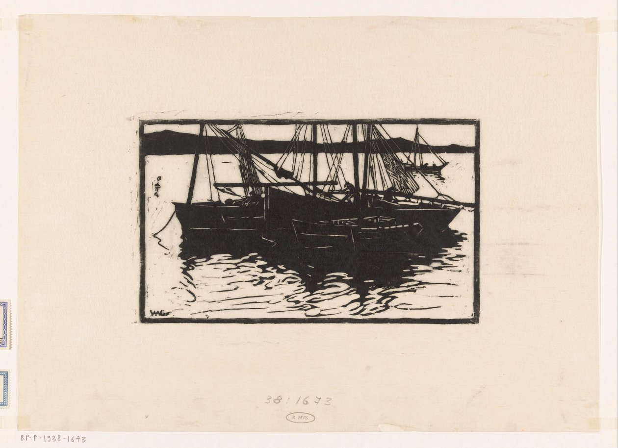 Navires amarrés à Concarneau - Willem Adrianus Grondhout