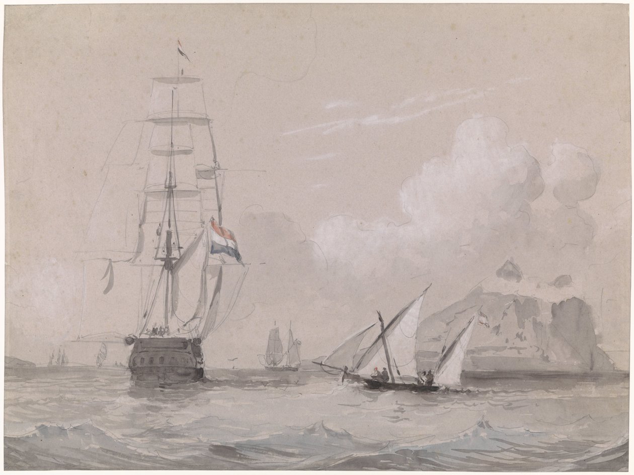 Navire hollandais au large de Gibraltar - Willem Anthonie van Deventer
