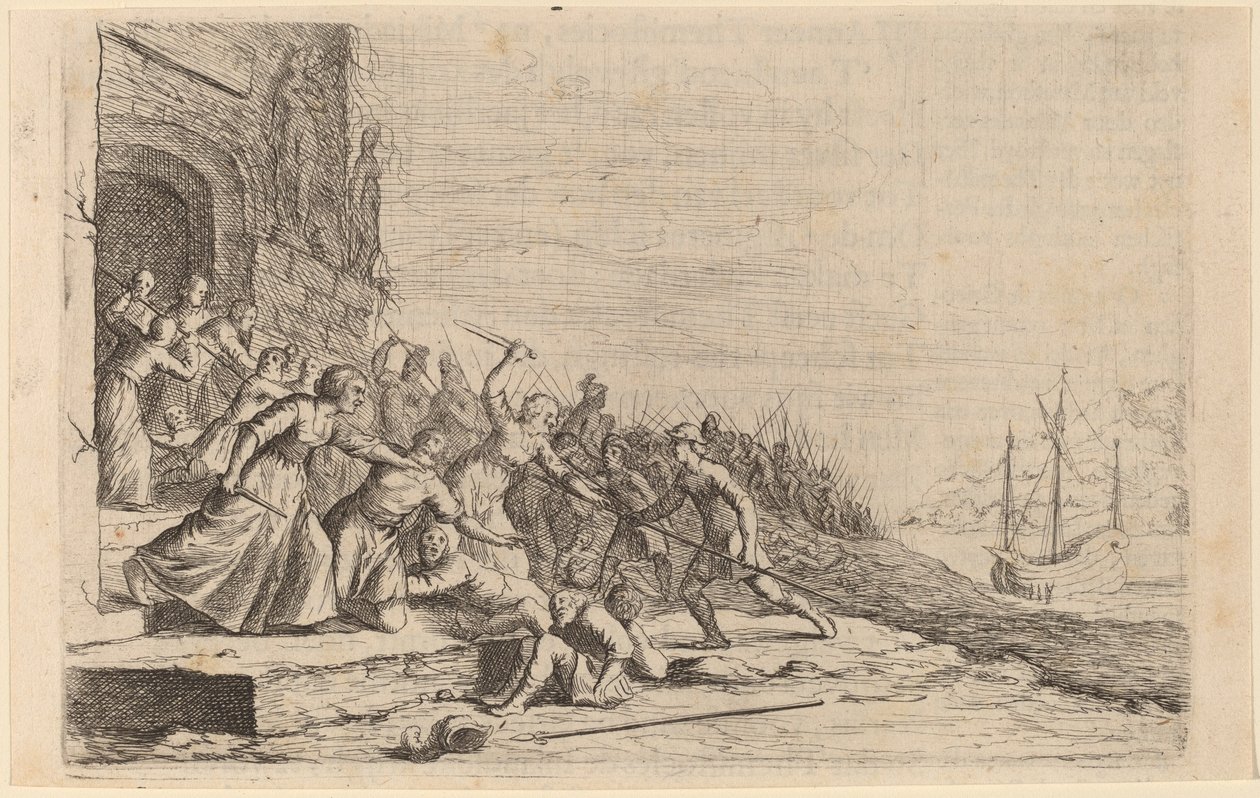 Les Suivants de Solon défendant le temple de Vénus, 1634 - Willem Basse