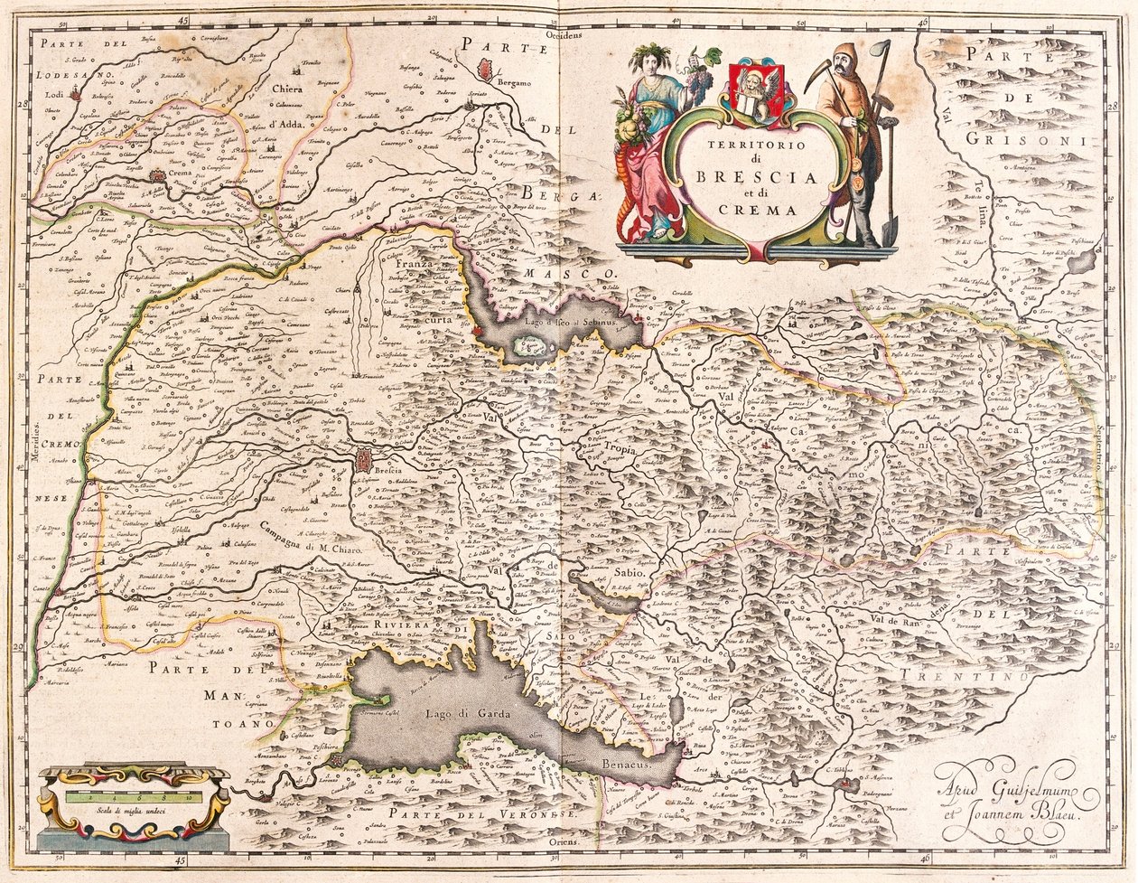 Brescia, Crema, Italie, dans "Theatrum Orbis Terrarum, sive Atlas Novus" de Willem Blaeu, Amsterdam - Willem Blaeu
