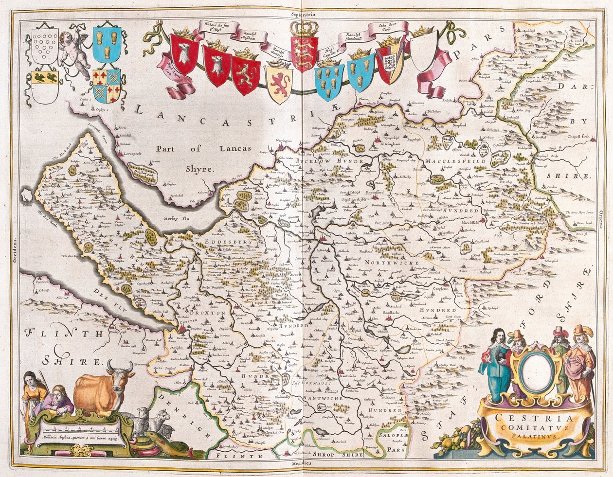 Chester, dans "Theatrum Orbis Terrarum, sive Atlas Novus" de Willem Blaeu, Amsterdam - Willem Blaeu
