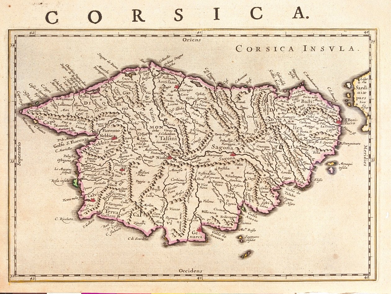 Île de Corse, "Theatrum Orbis Terrarum, sive Atlas Novus" de Willem Blaeu, Amsterdam - Willem Blaeu