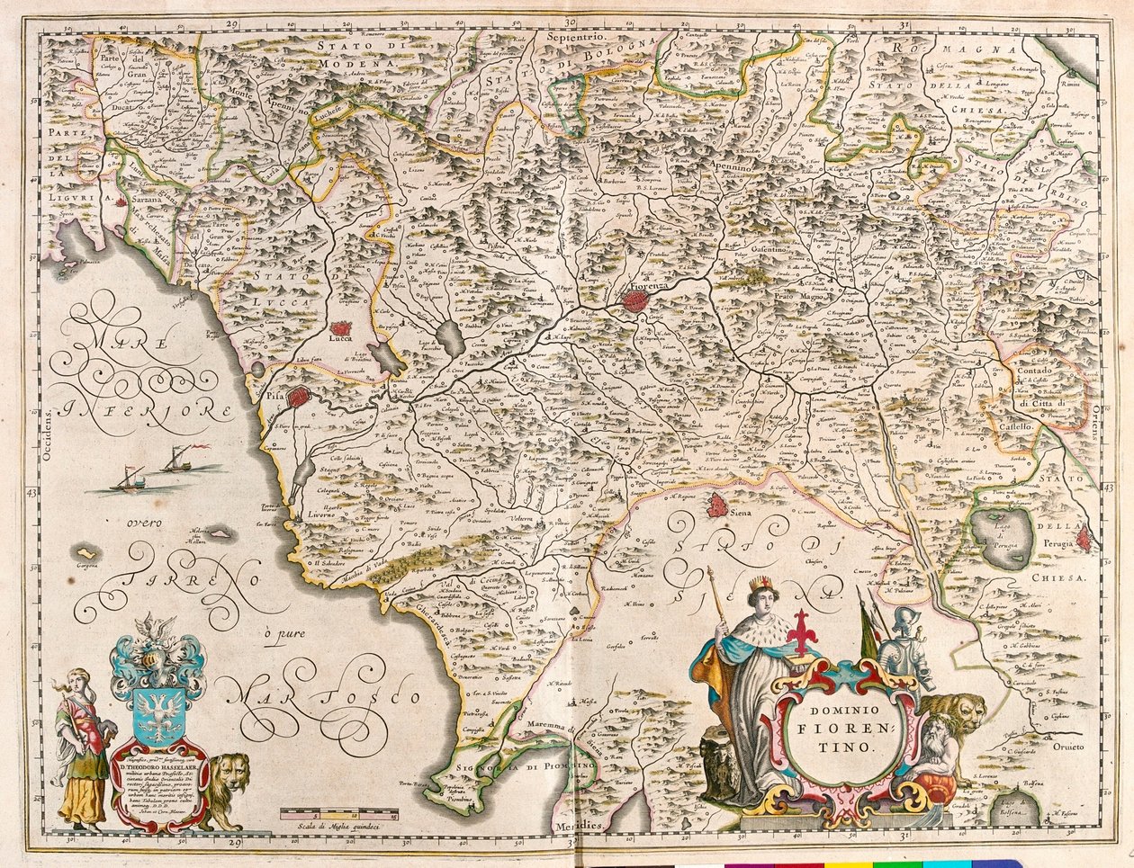 Florence, Italie, dans "Theatrum Orbis Terrarum, sive Atlas Novus" de Willem Blaeu, Amsterdam - Willem Blaeu