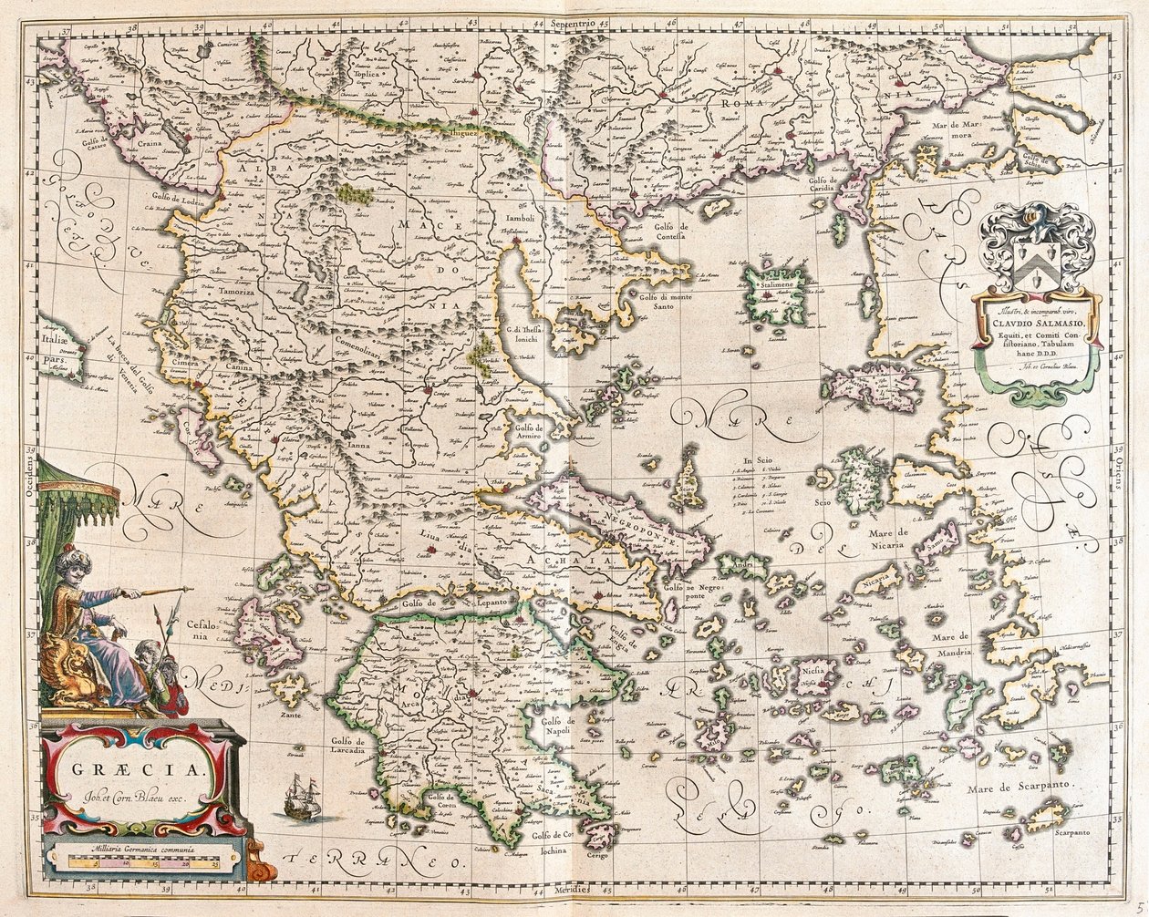 Grèce, dans "Theatrum Orbis Terrarum, sive Atlas Novus" de Willem Blaeu, Amsterdam - Willem Blaeu