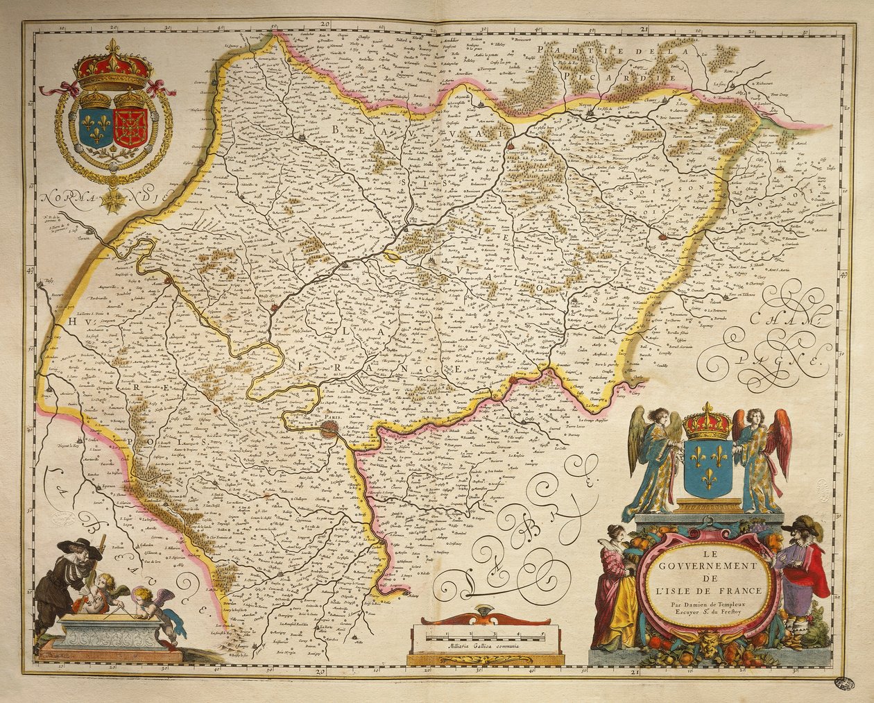 Île-de-France, extrait de Theatrum Orbis Terrarum par Willem Bleau, Amsterdam - Willem Blaeu