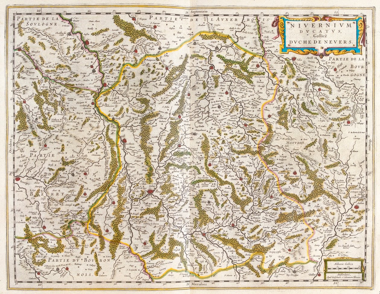 Nivernais, Nievre, dans "Theatrum Orbis Terrarum, sive Atlas Novus" de Willem Blaeu, Amsterdam - Willem Blaeu