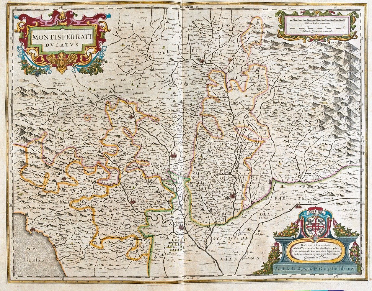 Piémont, Italie, dans "Theatrum Orbis Terrarum, sive Atlas Novus" de Willem Blaeu, Amsterdam - Willem Blaeu