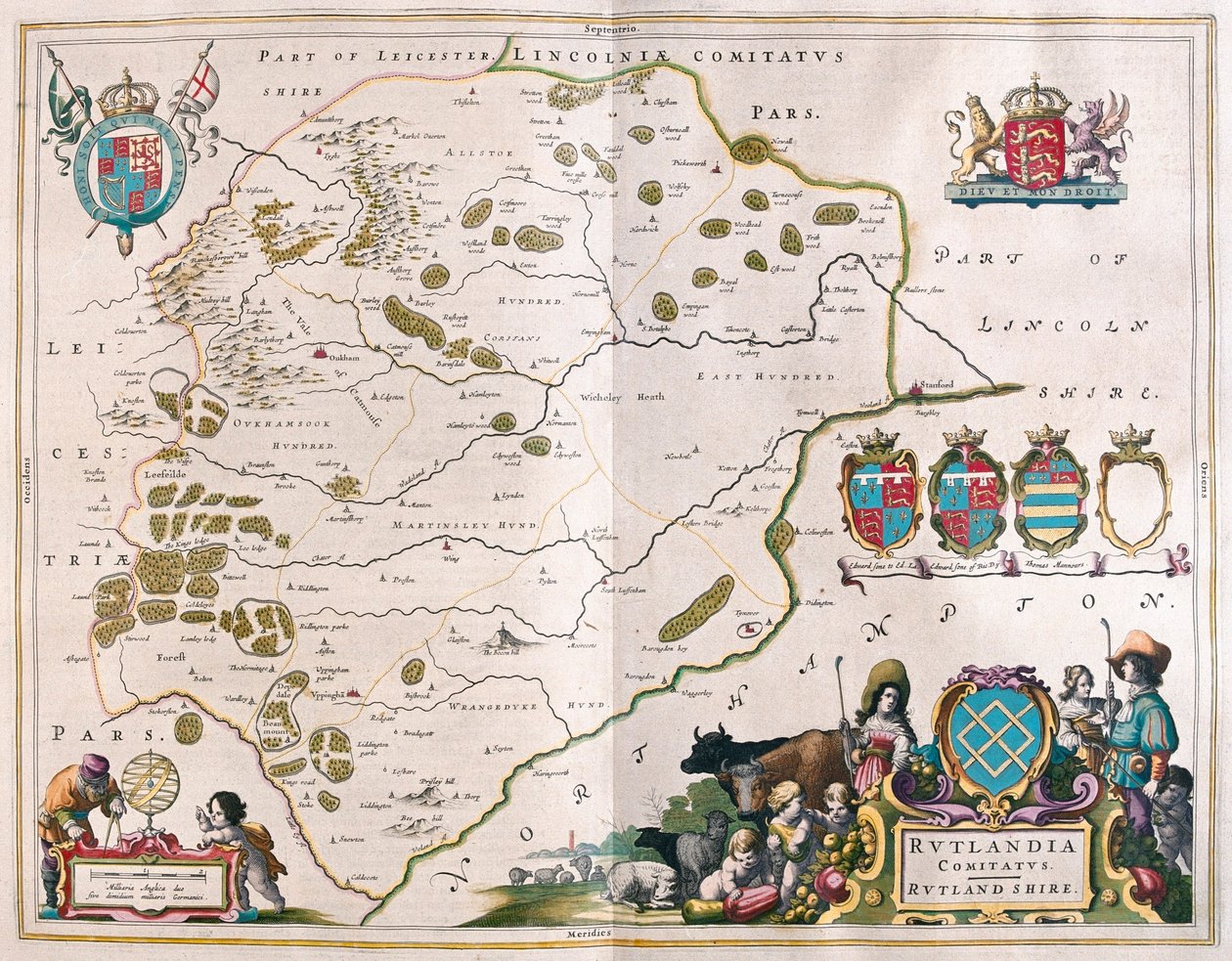 Comté de Rutland, dans "Theatrum Orbis Terrarum, sive Atlas Novus" de Willem Blaeu, Amsterdam - Willem Blaeu
