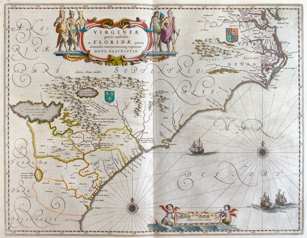 Sud-est, dans "Theatrum Orbis Terrarum, sive Atlas Novus" de Willem Blaeu, Amsterdam - Willem Blaeu