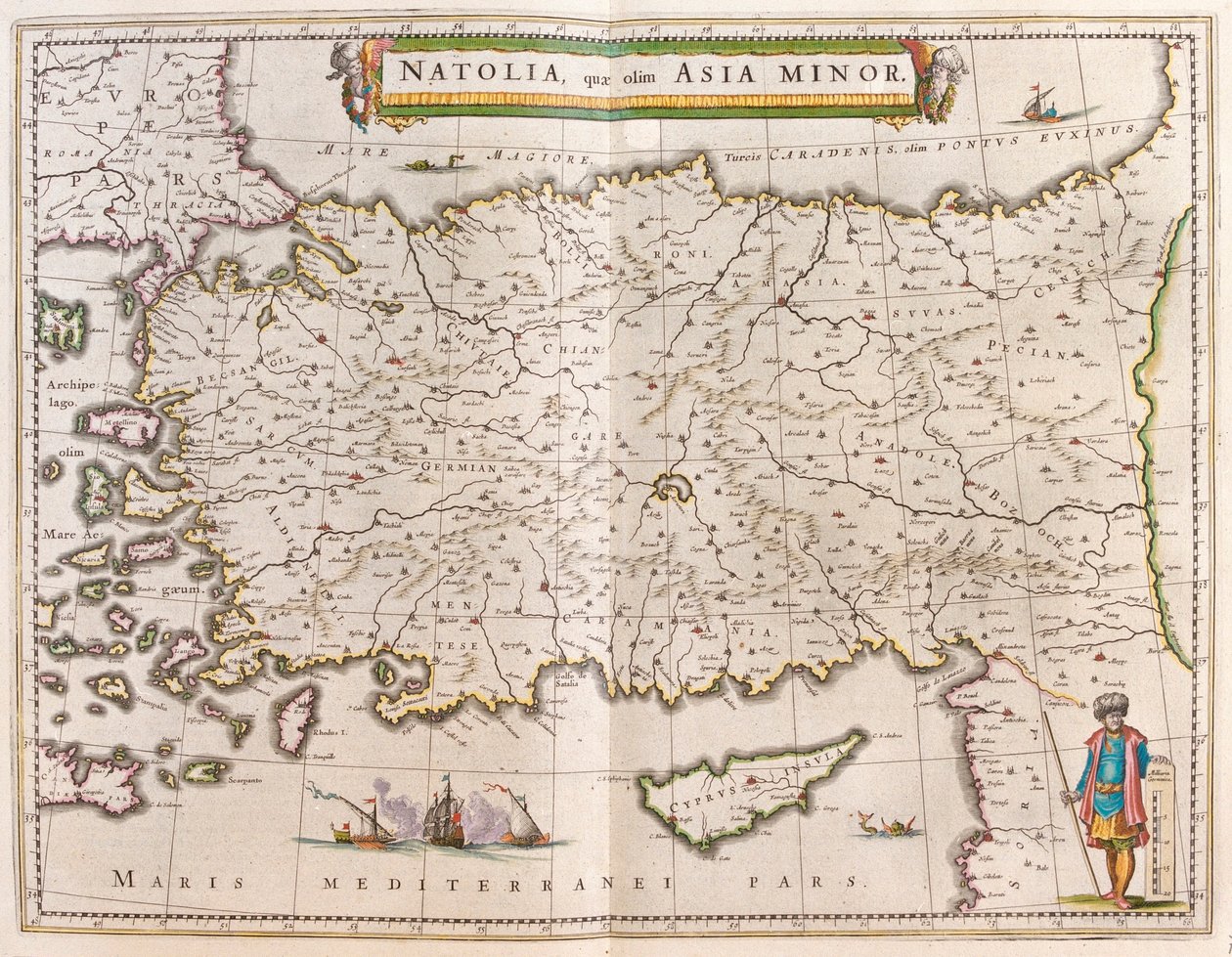 Turquie et Chypre, dans "Theatrum Orbis Terrarum, sive Atlas Novus" de Willem Blaeu, Amsterdam - Willem Blaeu