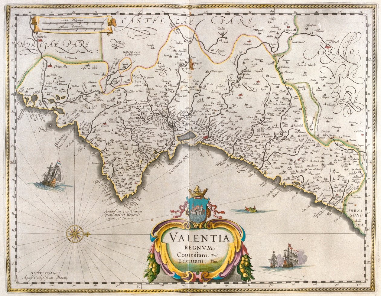 Valence, dans "Theatrum Orbis Terrarum, sive Atlas Novus" de Willem Blaeu, Amsterdam - Willem Blaeu