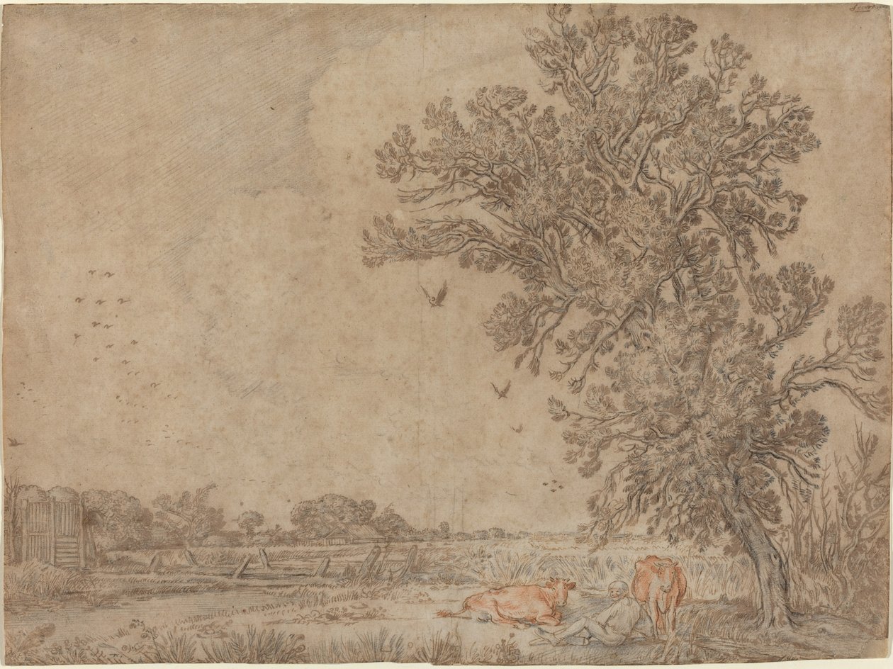 Prairie avec un Berger et des Vaches - Willem Buytewech
