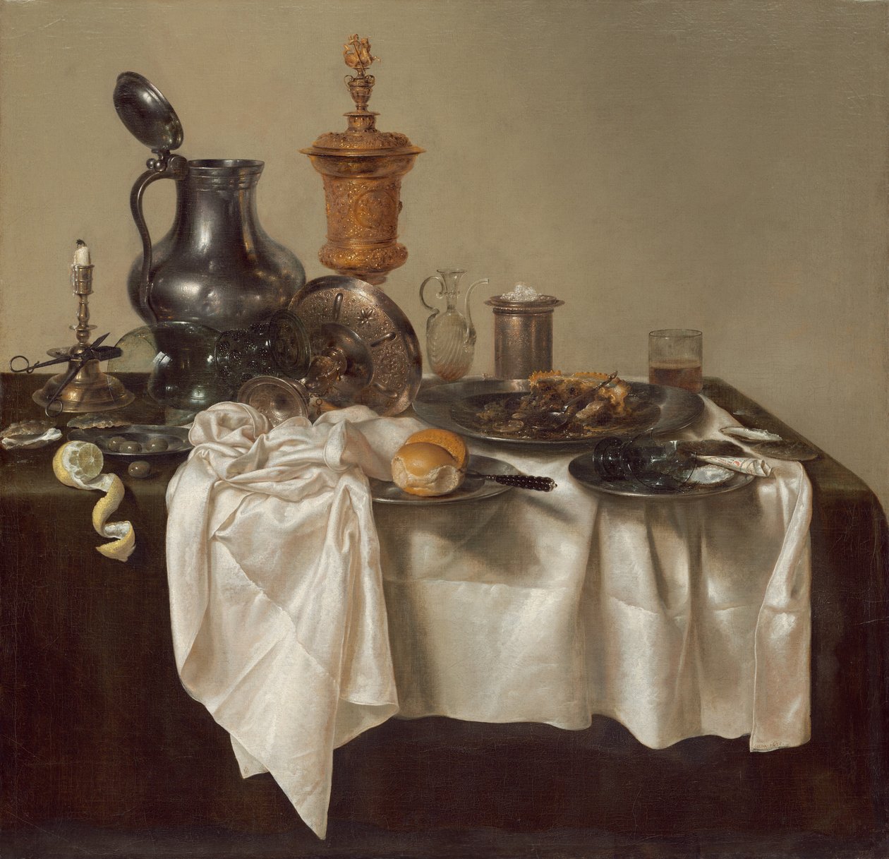 Pièce de banquet avec tourte à la viande, 1635 - Willem Claesz. Heda